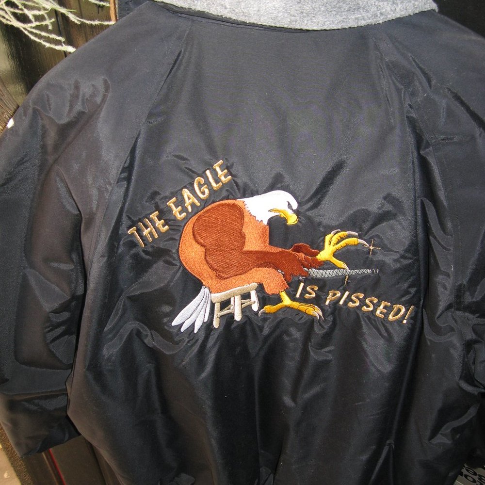 MEN'S Jacket "The Eagle is Pissed" - black lined